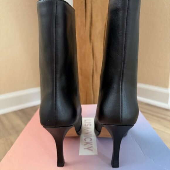 Lisa Vicky Black Arthaul-V Leather Above Ankle Boots NWT - Picture 5 of 6